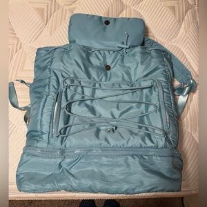 Stylish Light Blue “Logilates” Workout Backpack
